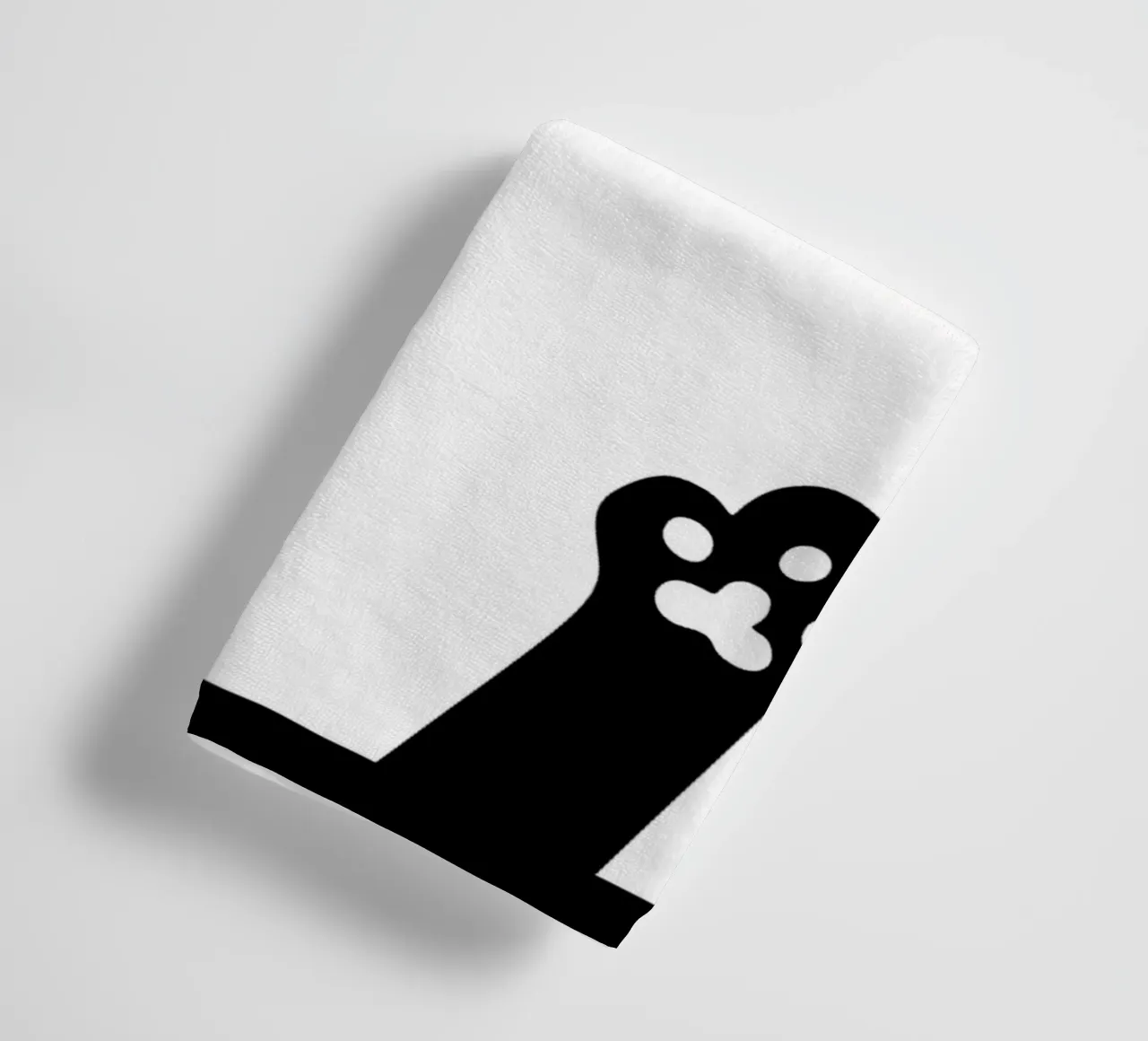 Cat Paw Print Frame towel by Anna Müller
