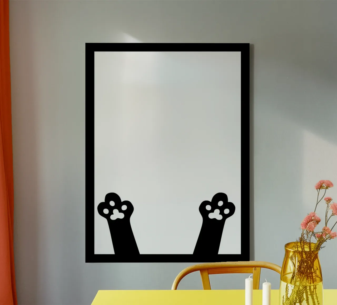 Kattenpootafdruk frame canvas met Baklijst van Anna Müller