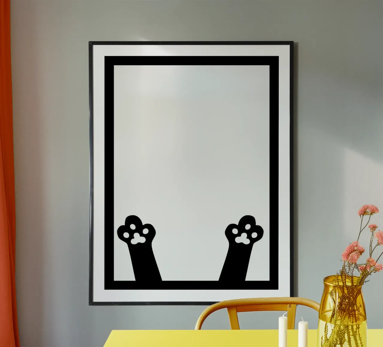 Cat Paw Print Frame poster by Anna Müller