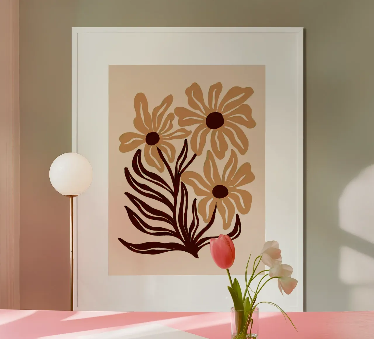 Fiori pastello color terra poster da Anna Müller