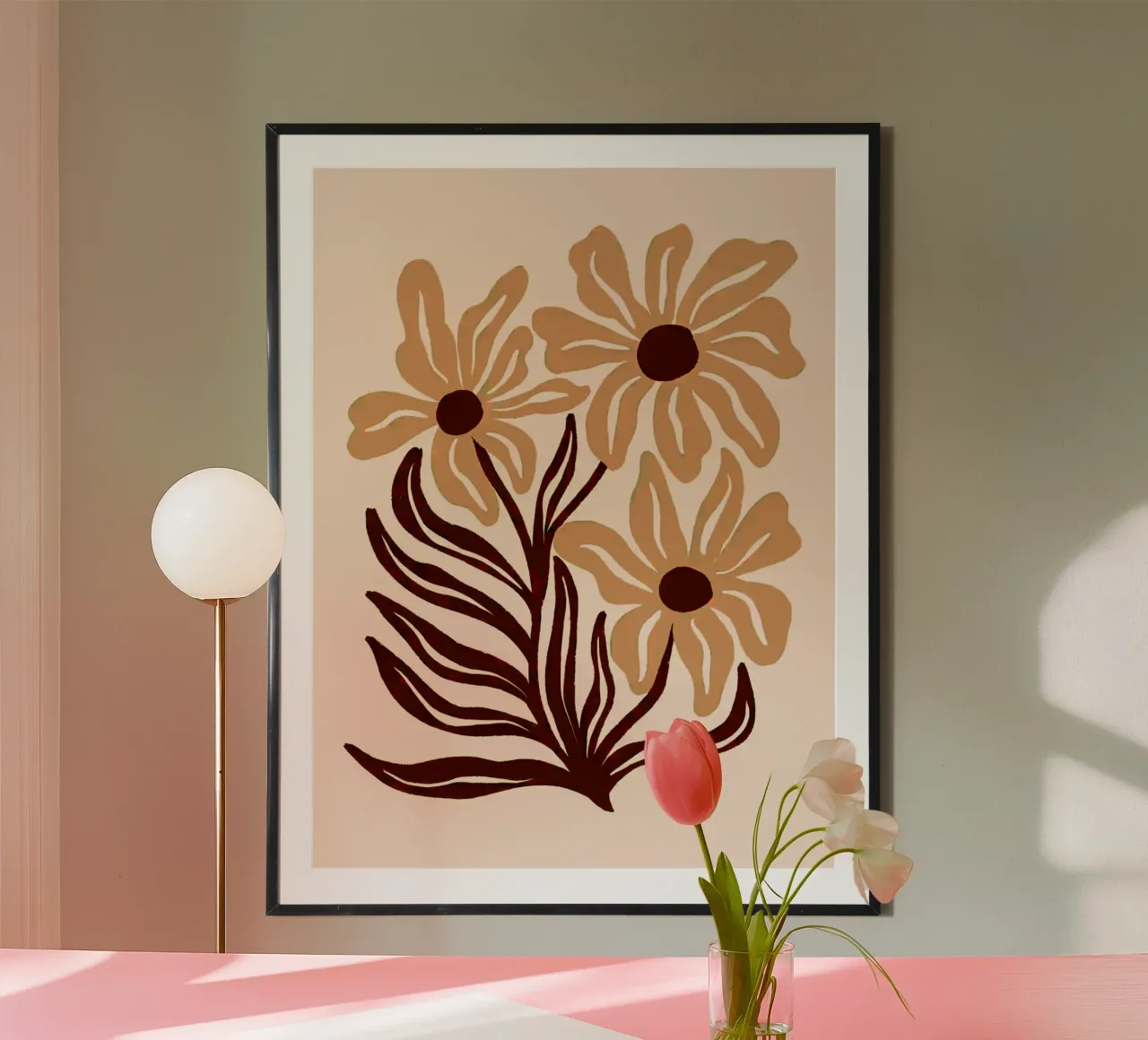 Fiori pastello color terra poster da Anna Müller