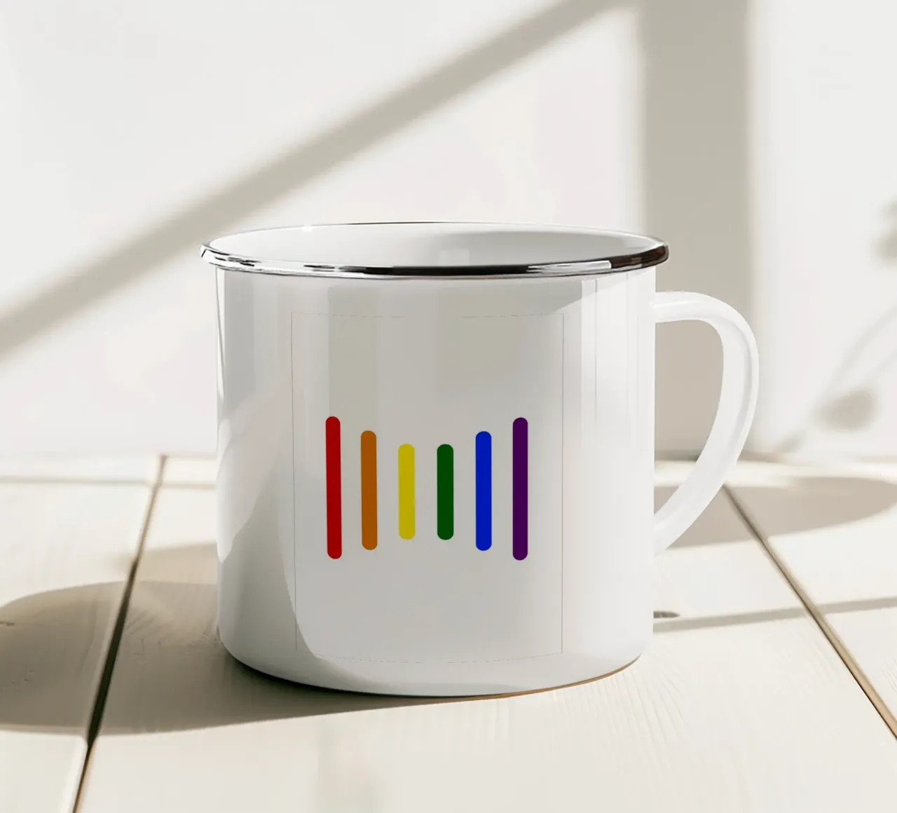 Strisce arcobaleno tazza in smalto da Anna Müller