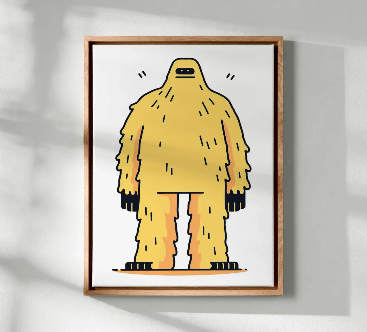 Créature à fourrure jaune toile avec Caisse américaine de Hannah Meyer
