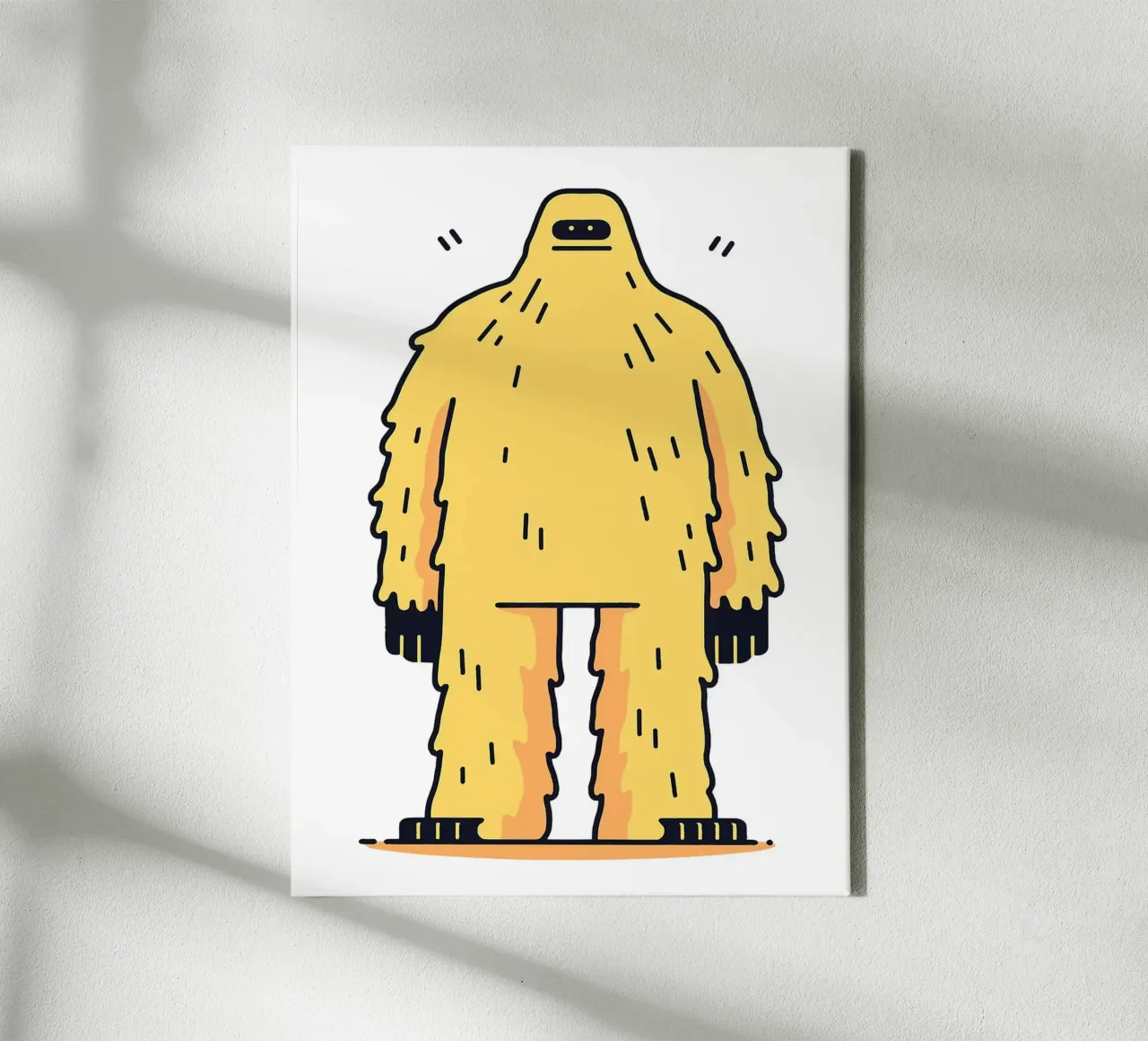 Créature à fourrure jaune toile avec Caisse américaine de Hannah Meyer