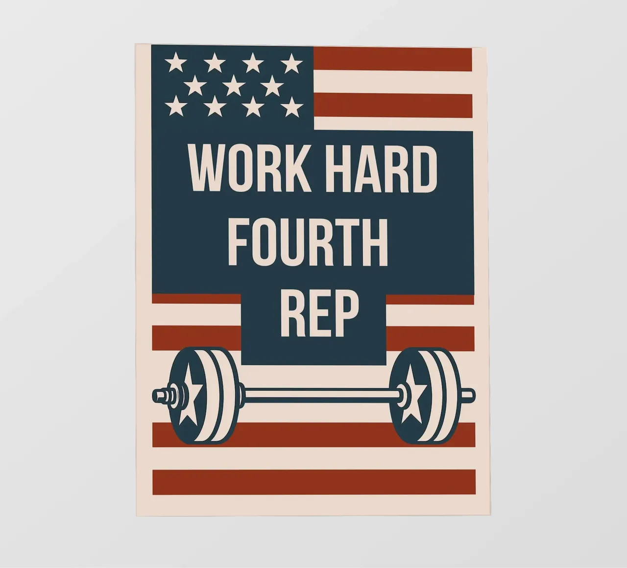 Work Hard Fourth Rep - Motivazione per il quarto luglio telo in pvc da Hannah Meyer
