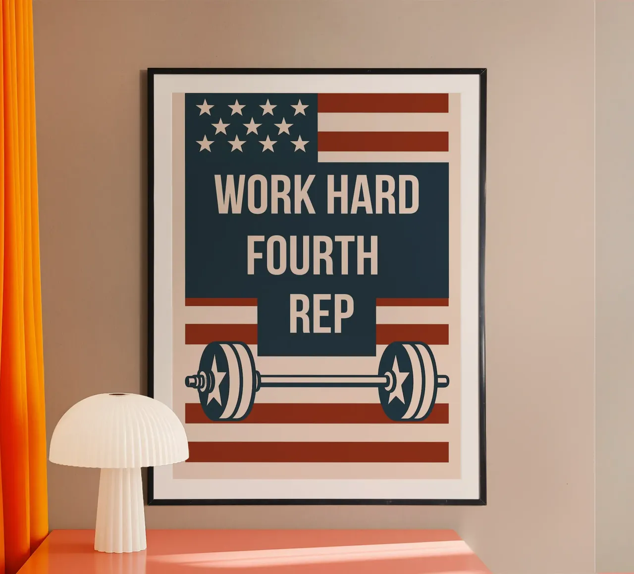 Work Hard Fourth Rep - Motivazione per il quarto luglio poster da Hannah Meyer