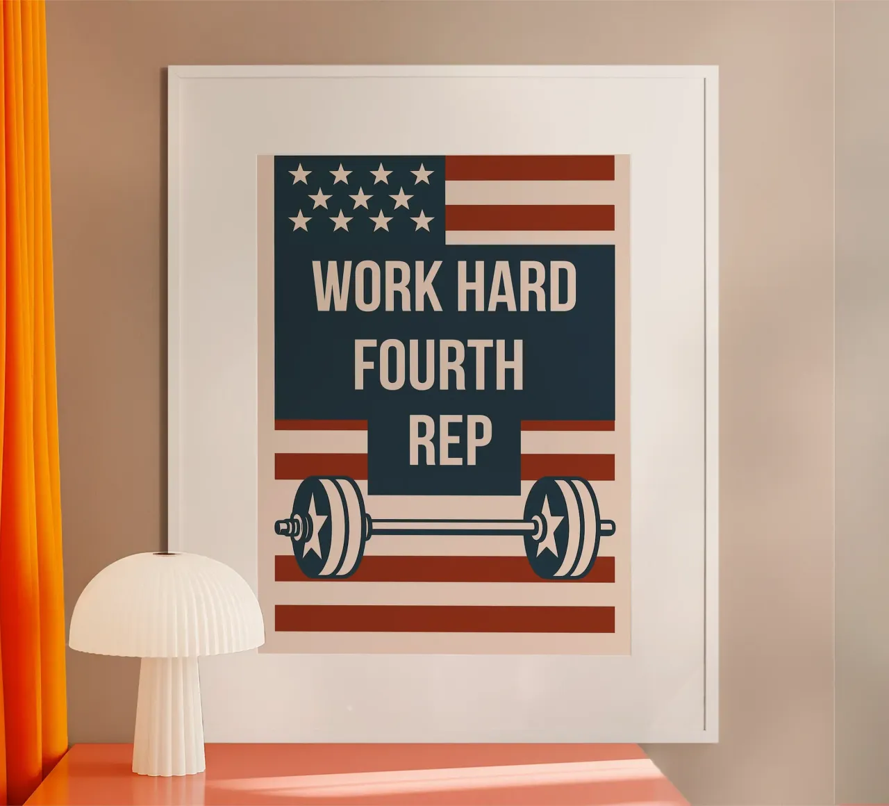 Work Hard Fourth Rep - Motivazione per il quarto luglio poster da Hannah Meyer
