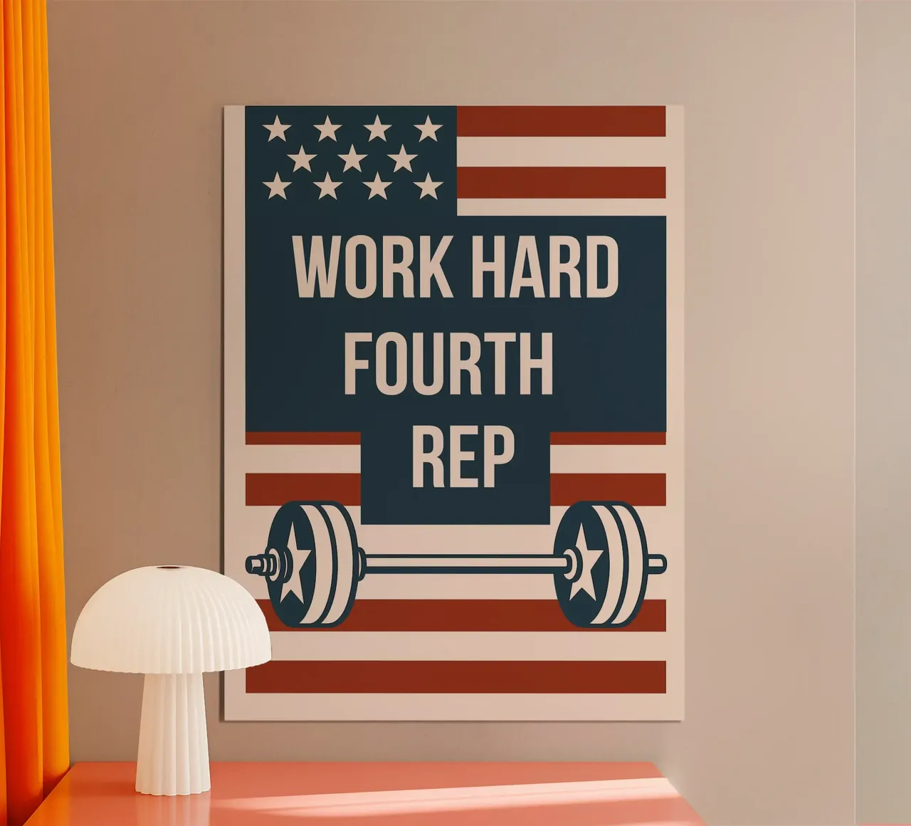 Work Hard Fourth Rep - Motivazione per il quarto luglio poster da Hannah Meyer