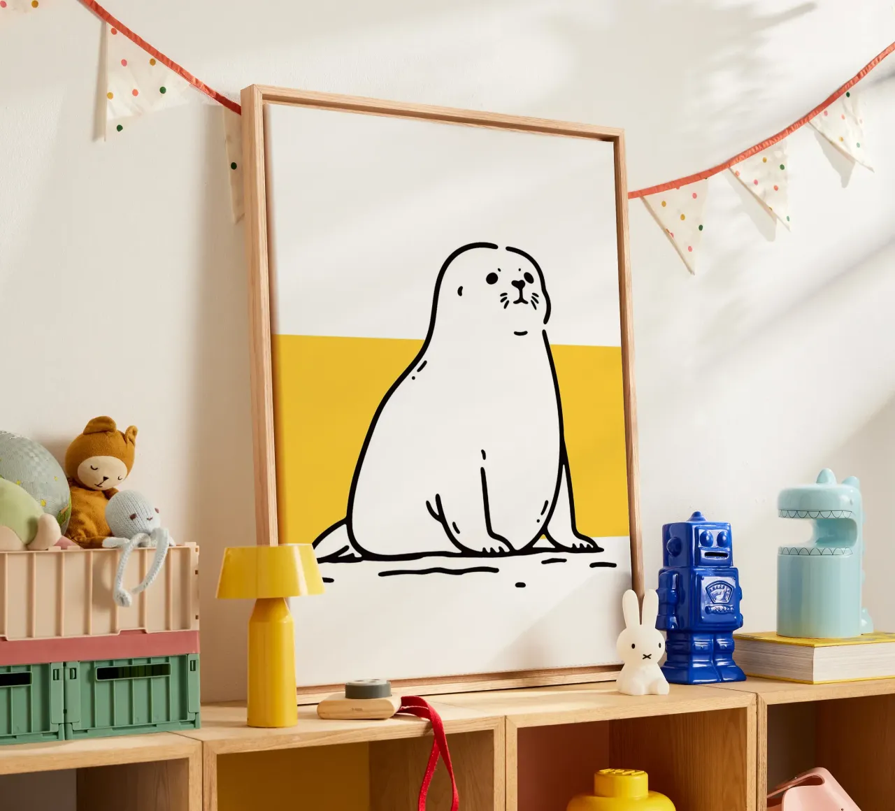 Illustrazione di una foca carina tela con Cornice a cassetta da Hannah Meyer