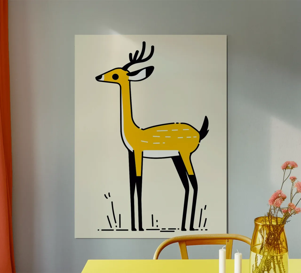 Illustrazione del cervo giallo poster da Hannah Meyer
