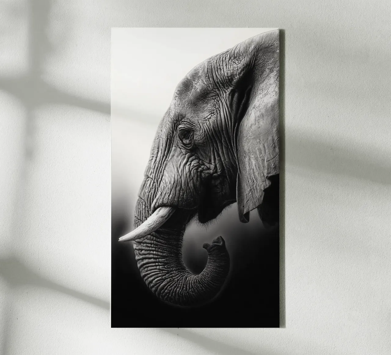 In the shadow of the elephant canvas with Floater frame by Carinaprint