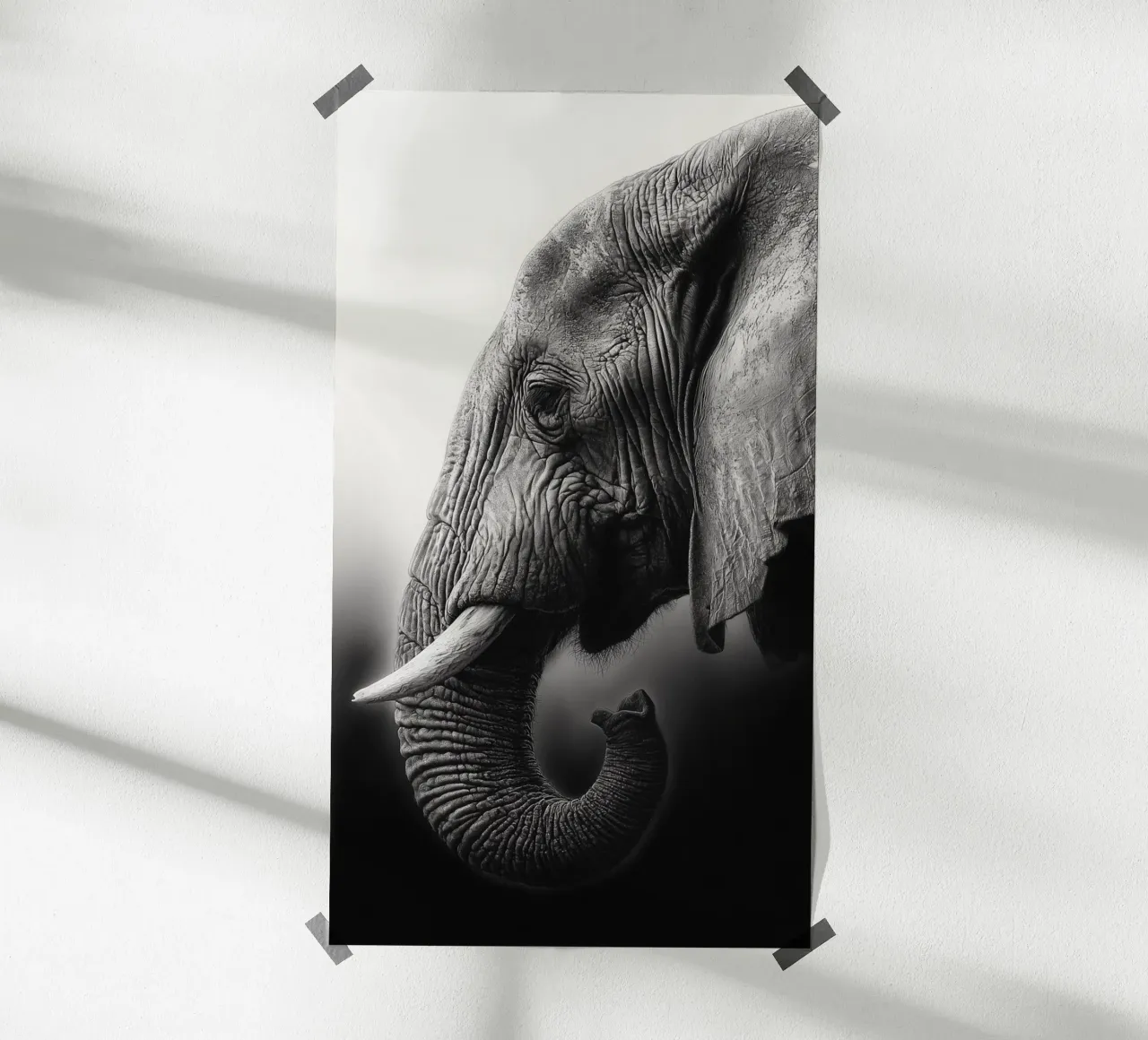 In the shadow of the elephant poster by Carinaprint