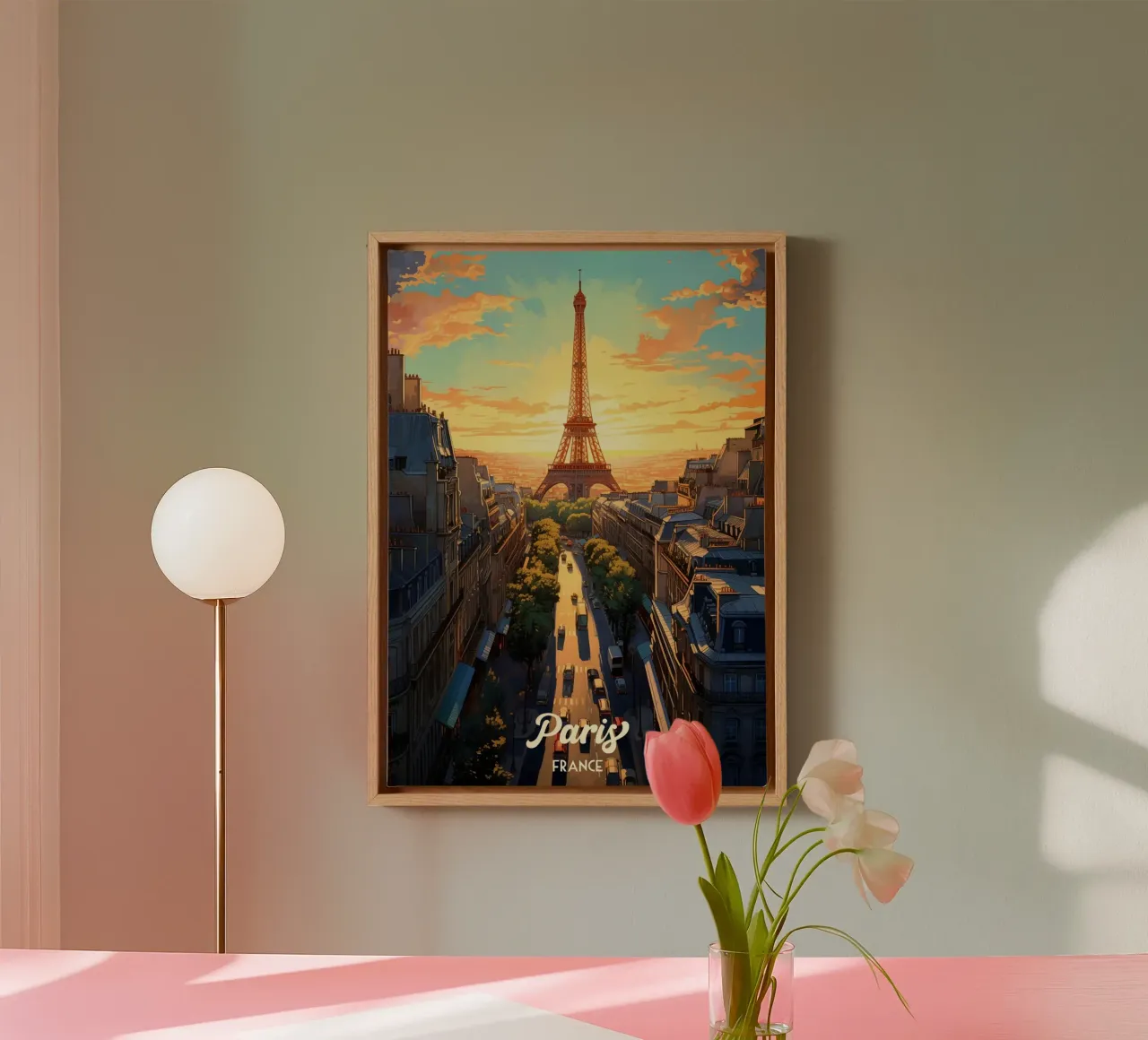 Parijs Frankrijk canvas met Baklijst van Voxel Visionaries