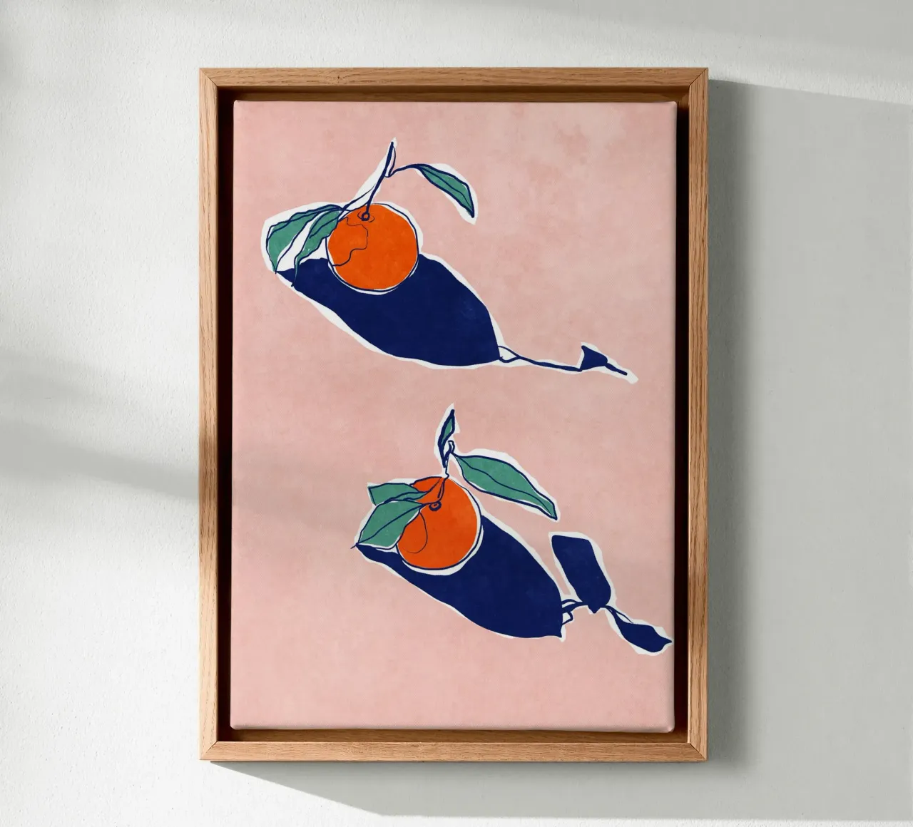 Abstracte sinaasappels canvas met Baklijst van Raissa Oltmanns