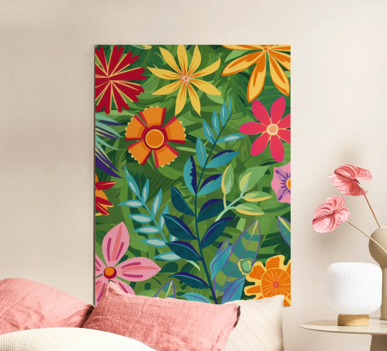 Semplice gioia in giardino poster con telaio in legno da Heaven Craft