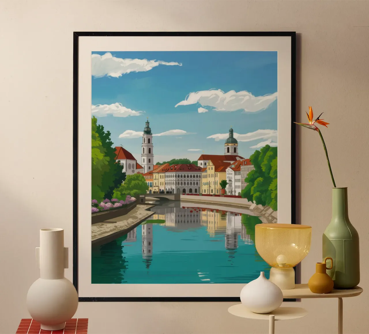 Città storica del fiume poster da Heaven Craft