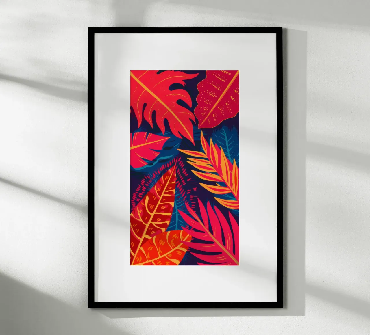 Calore della giungla cremisi poster con telaio in legno da Echo Saber