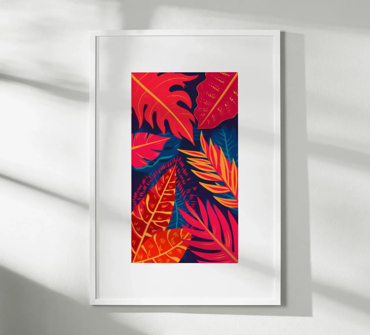 Calore della giungla cremisi poster con telaio in legno da Echo Saber