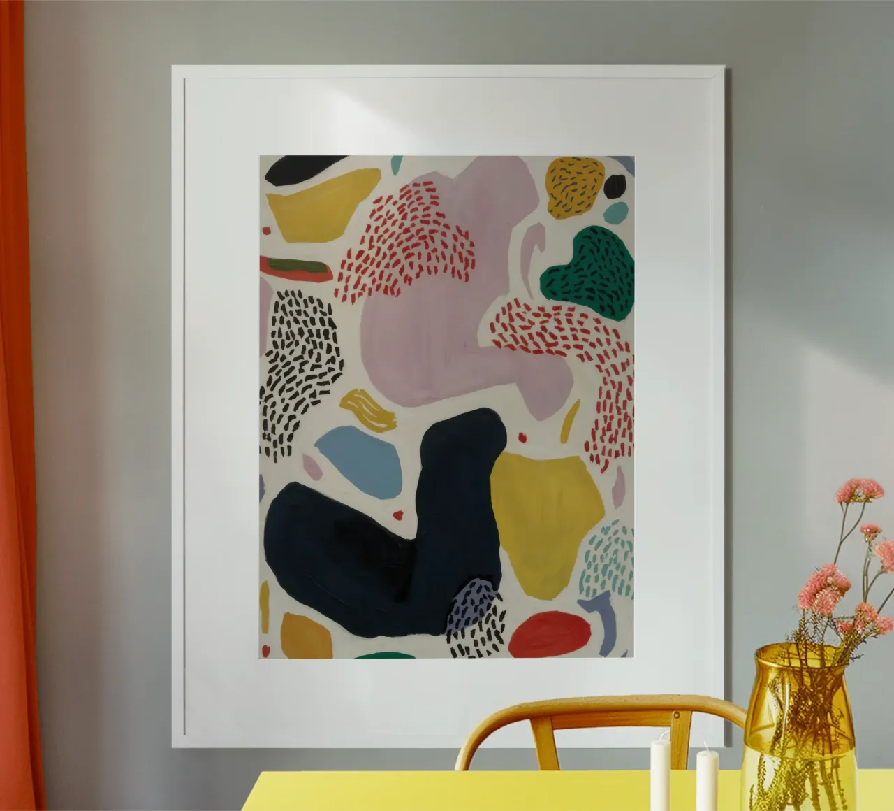 Forme astratte di terra poster con telaio in plastica da Echo Saber