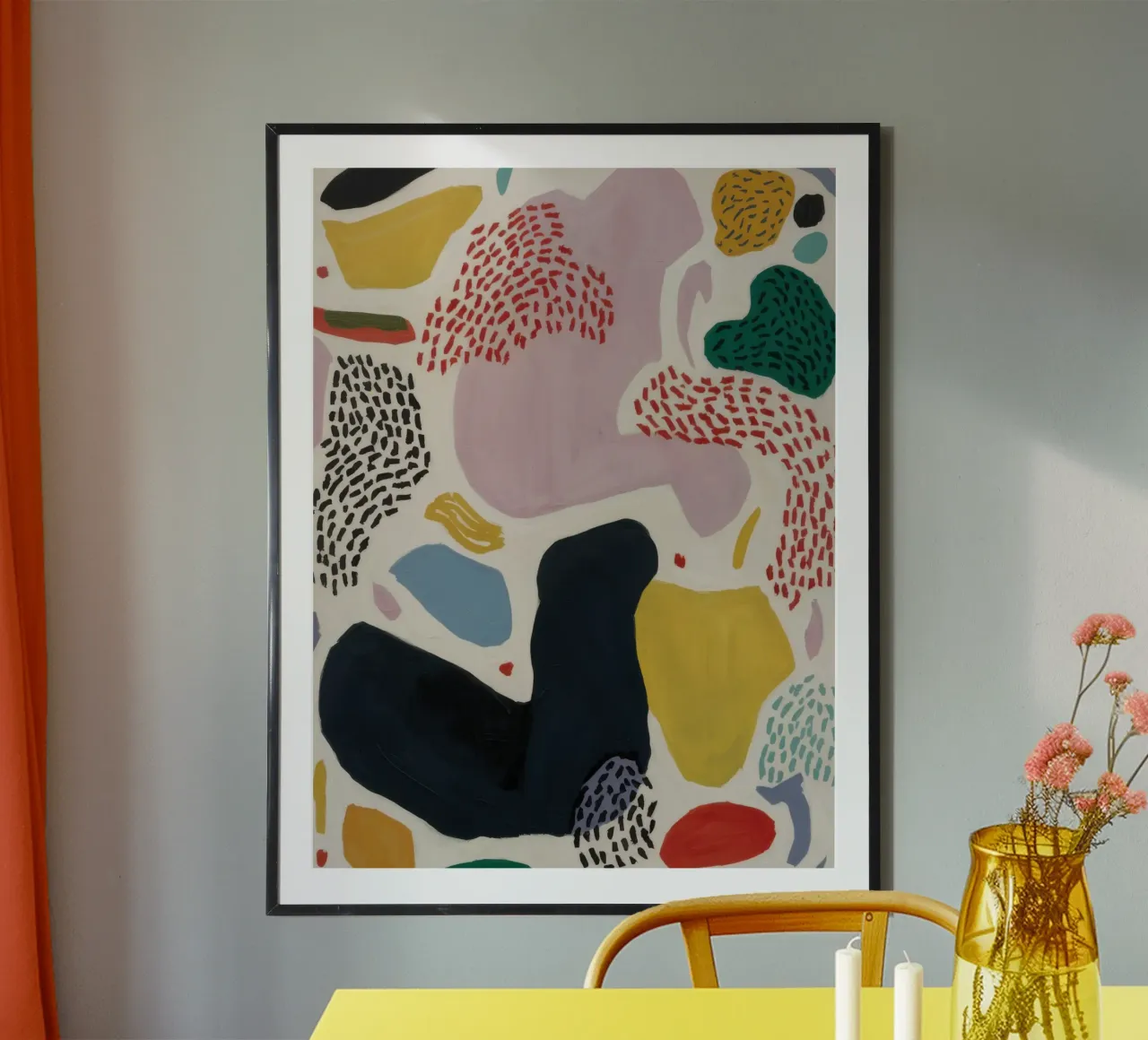 Forme astratte di terra poster con telaio in plastica da Echo Saber