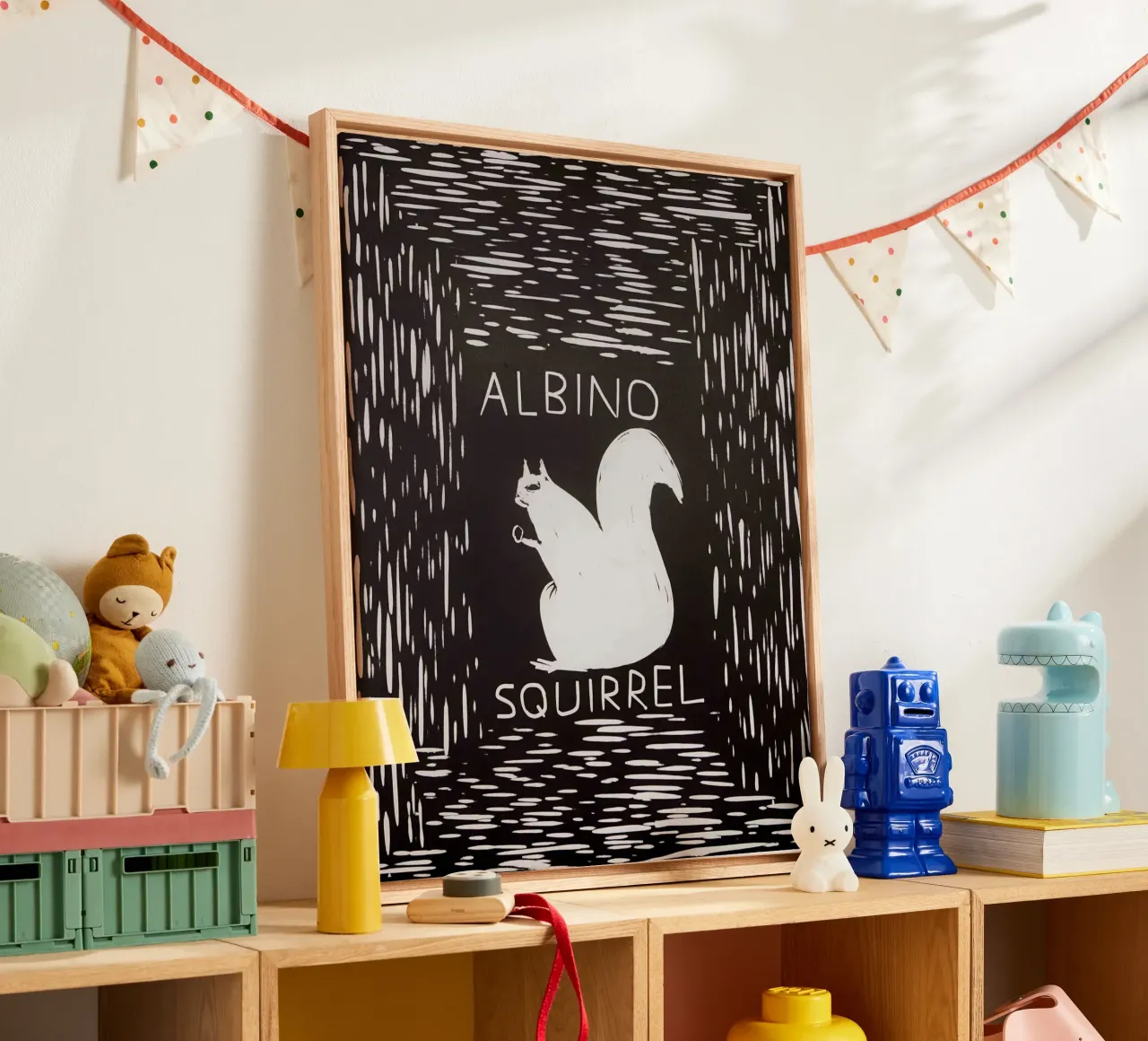 Scoiattolo albino - David Shrigley tela con Cornice a cassetta da ushop god