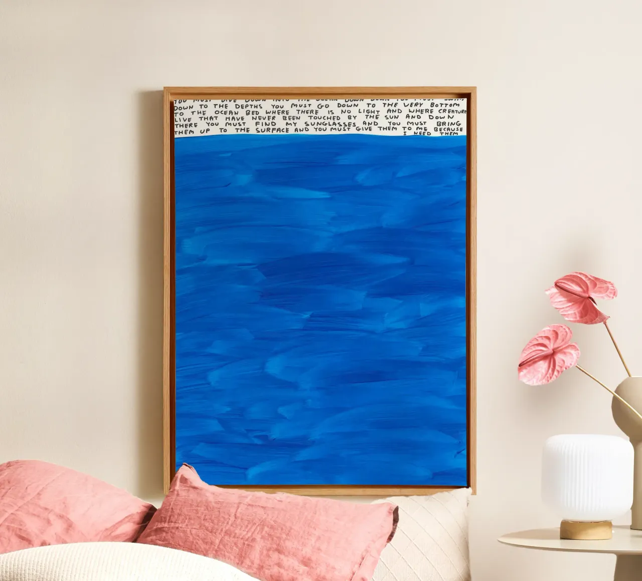 Een andere taak voor jou - David Shrigley canvas met Baklijst van ushop god