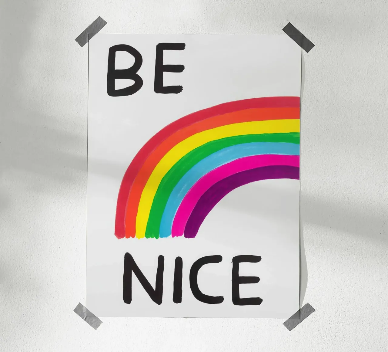 Sii gentile - David Shrigley poster con telaio in plastica da ushop god