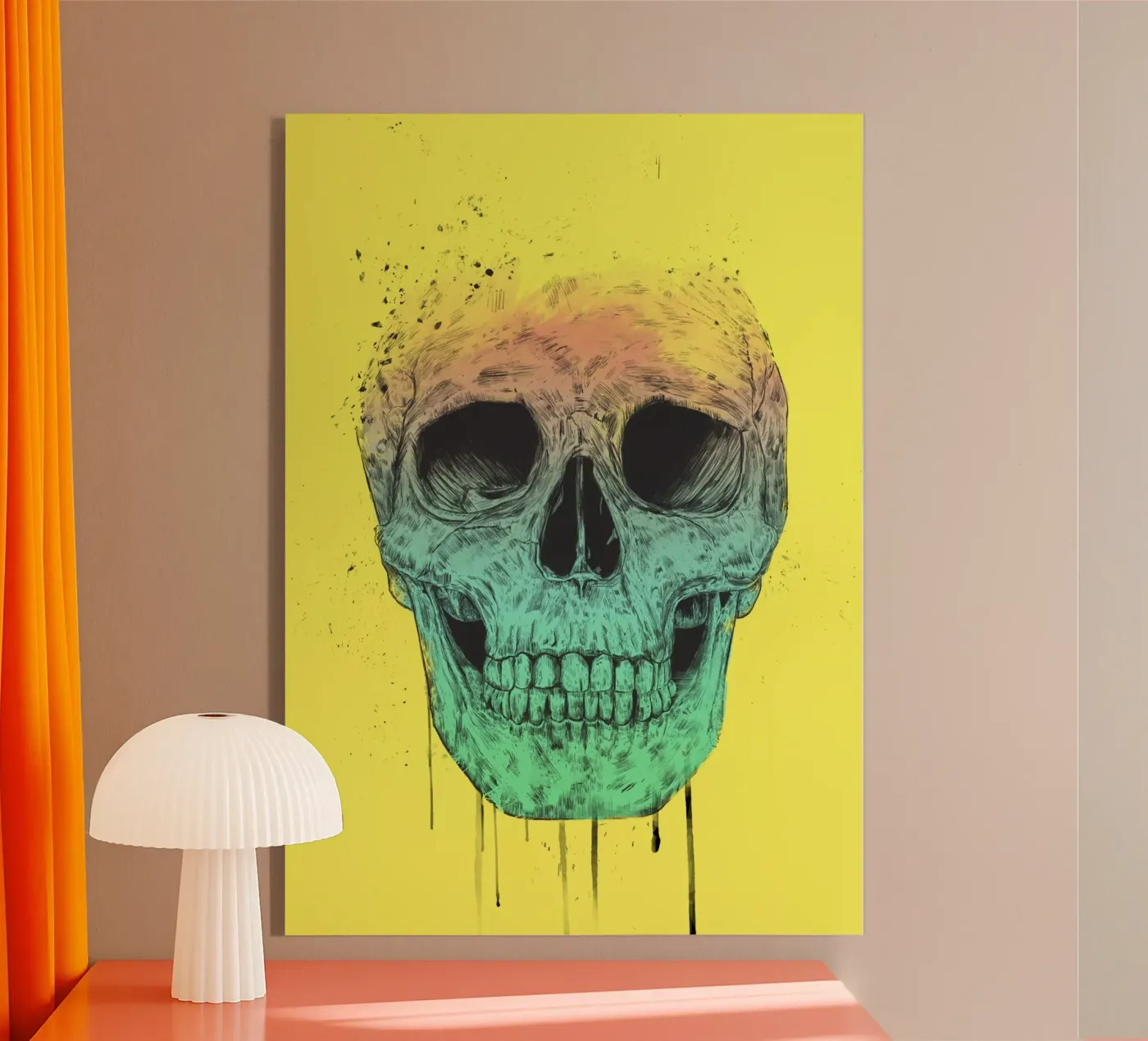 Pop art skull plexiglass da Balazs Solti