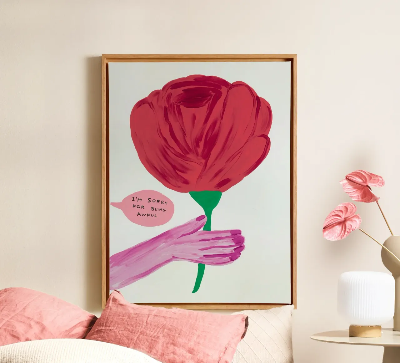 David SHrigley ImSorry tela con Cornice a cassetta da ushop god