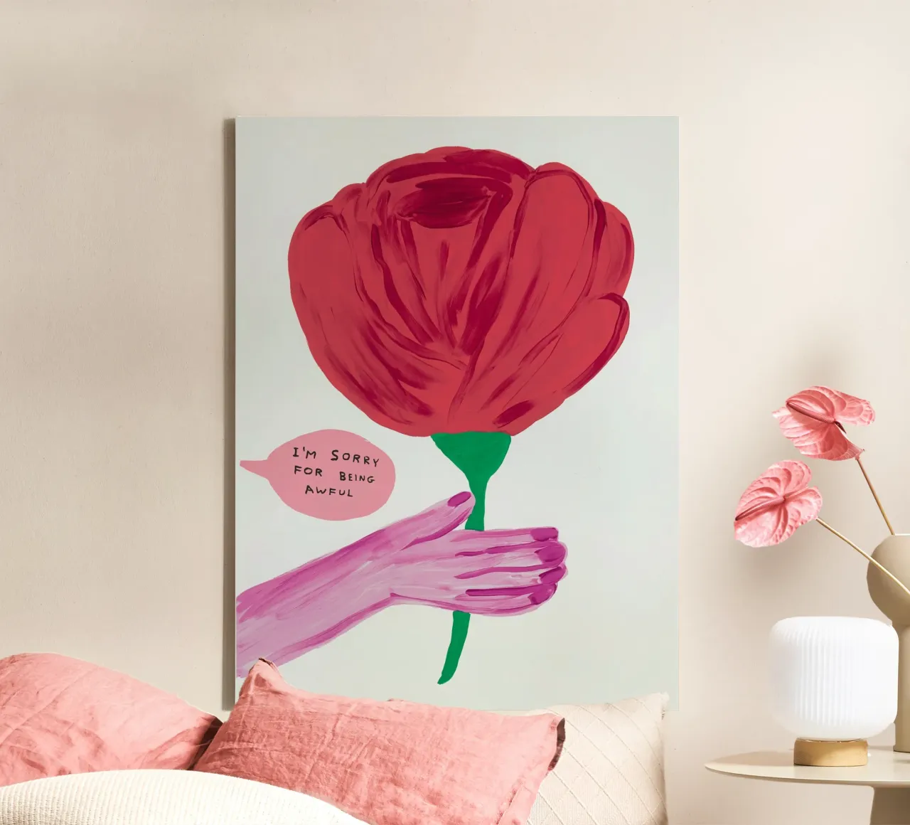 David SHrigley ImSorry tela con Cornice a cassetta da ushop god