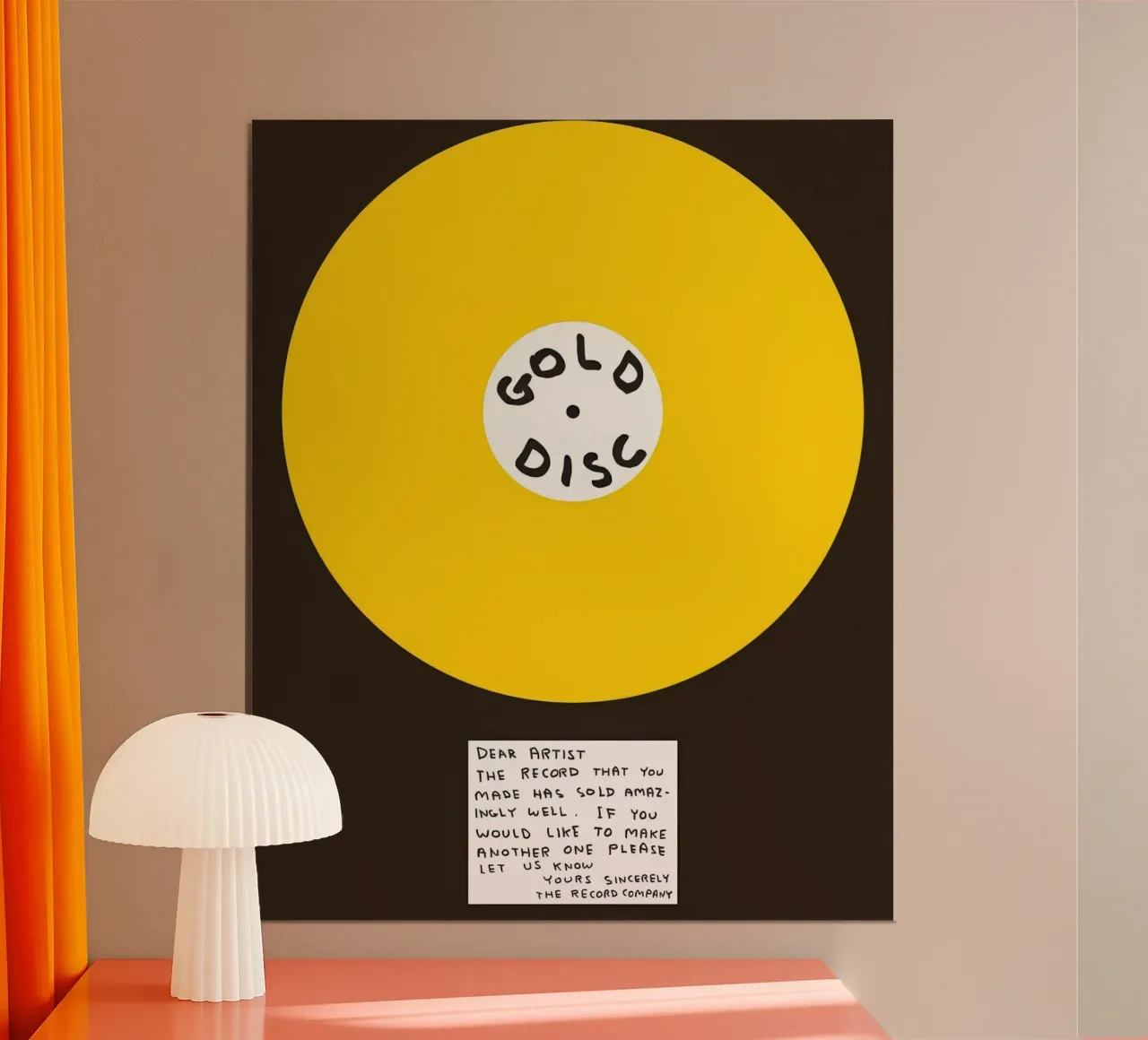 Disco d'oro David SHrigley poster con telaio in plastica da ushop god