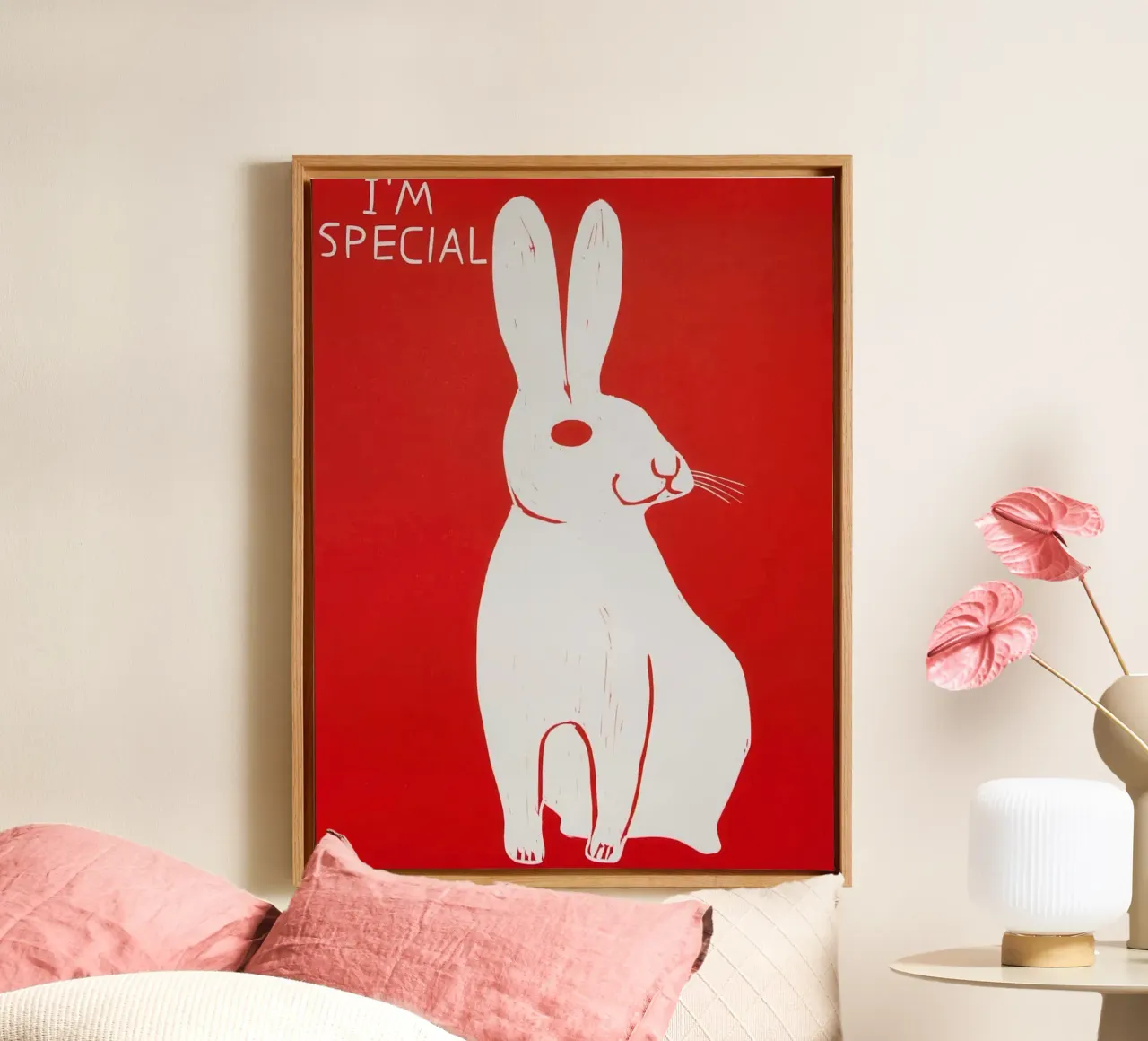 David SHrigley Sono speciale tela con Cornice a cassetta da ushop god