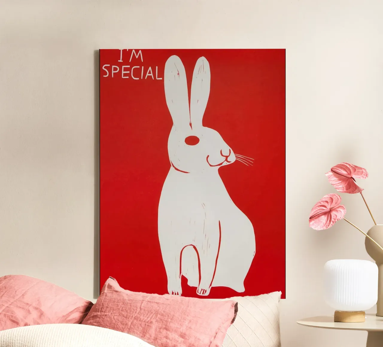 David SHrigley Sono speciale tela con Cornice a cassetta da ushop god