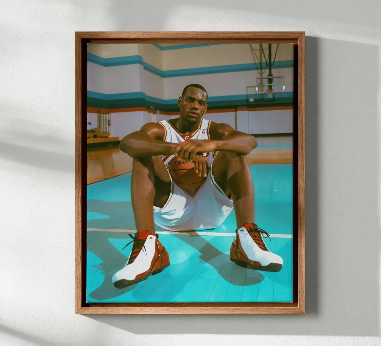 Poster di Lebron James tela con Cornice a cassetta da Yogashop