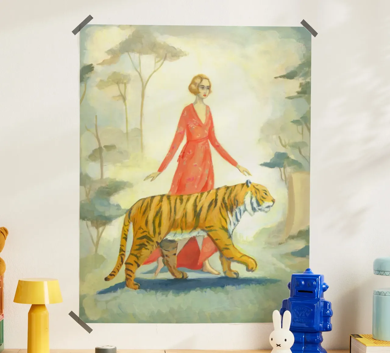 La sposa della tigre - emily winfield martin poster con telaio in legno da Freedasprint
