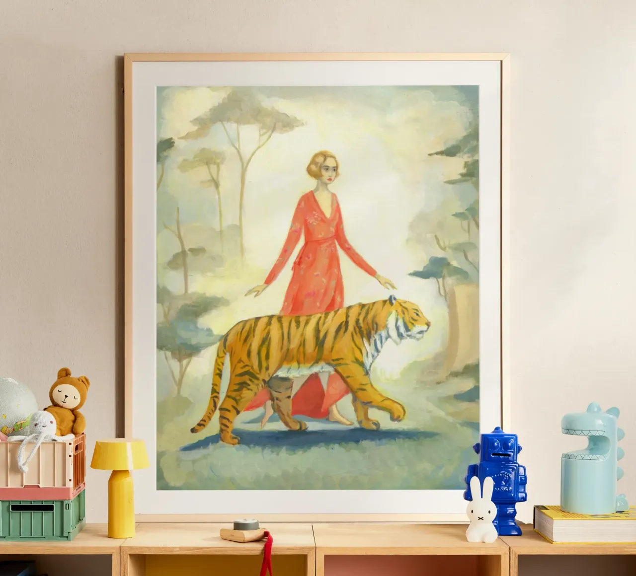 La sposa della tigre - emily winfield martin poster con telaio in legno da Freedasprint