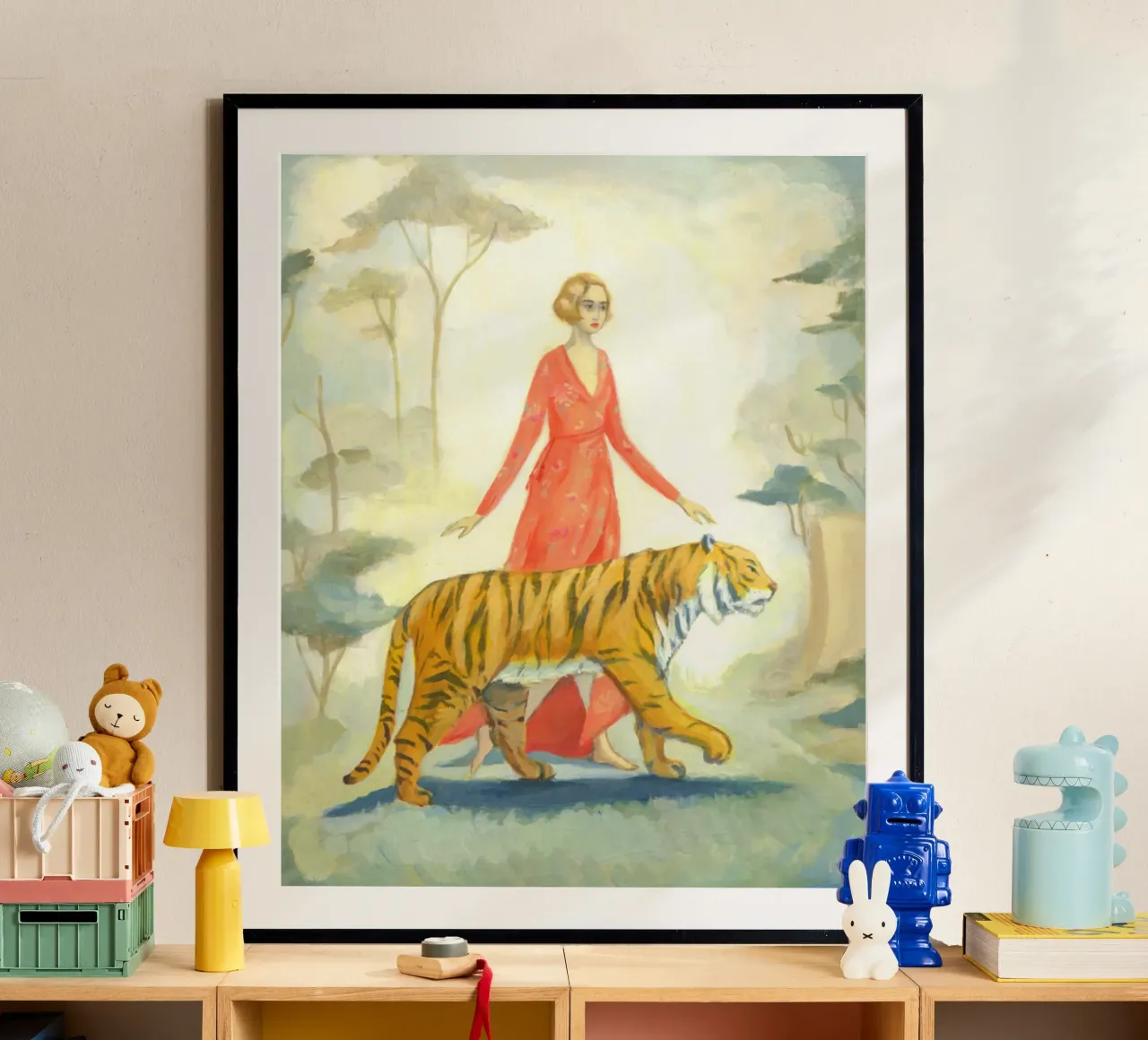 La sposa della tigre - emily winfield martin poster con telaio in legno da Freedasprint