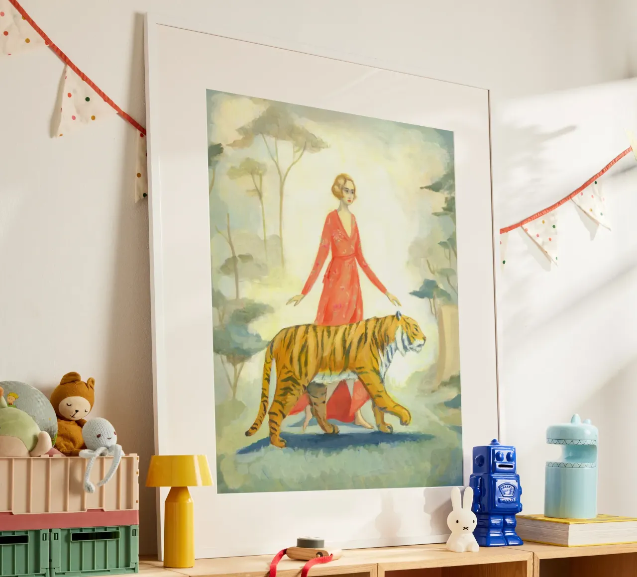 La sposa della tigre - emily winfield martin poster con telaio in legno da Freedasprint