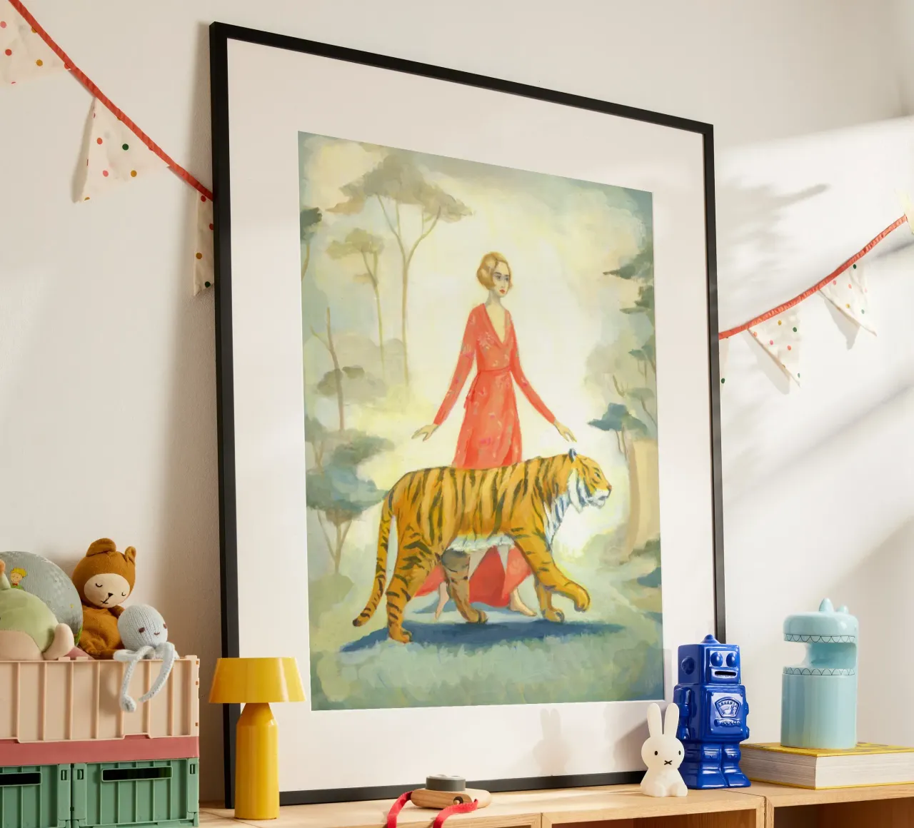 La sposa della tigre - emily winfield martin poster con telaio in legno da Freedasprint