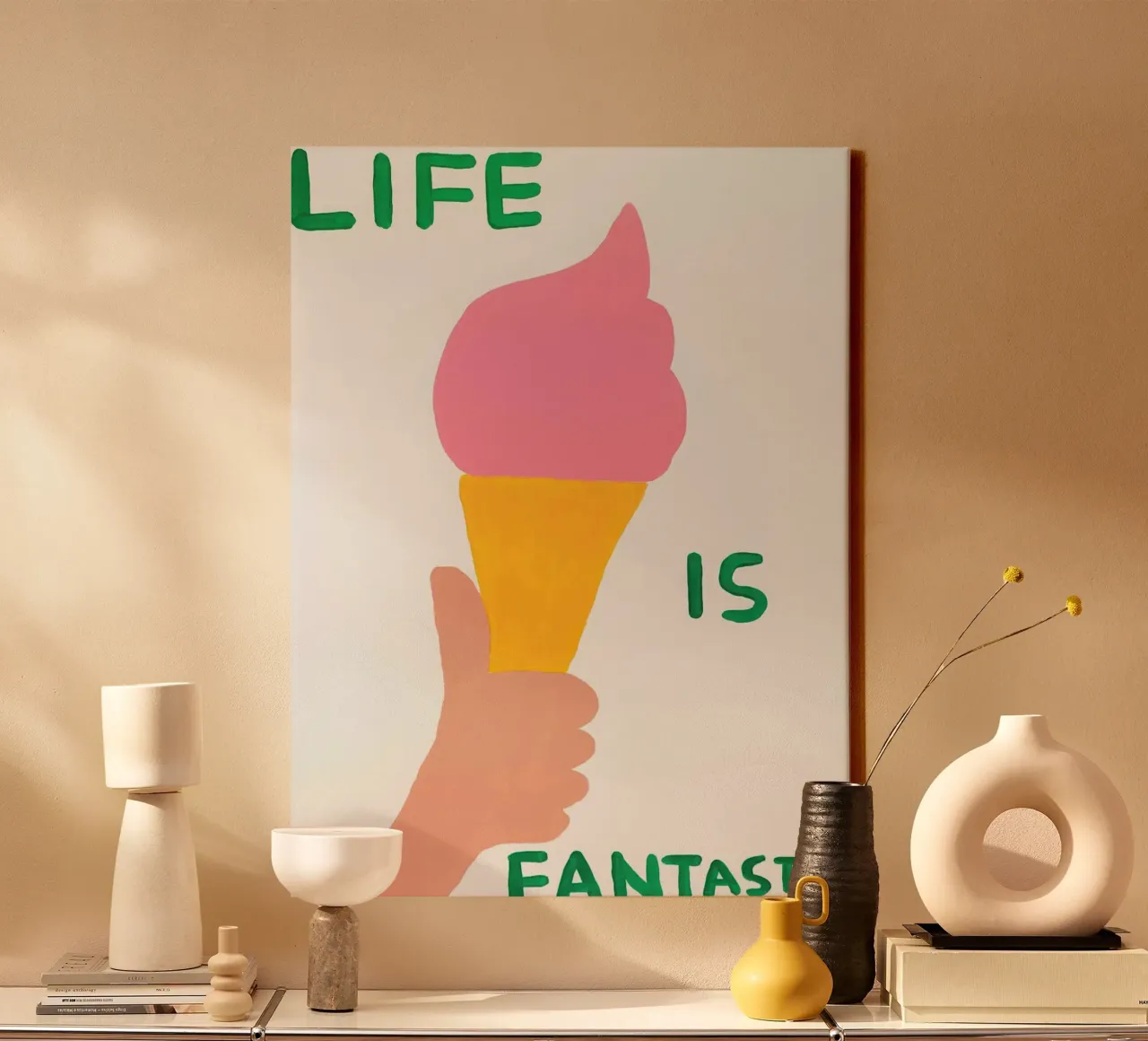 Zwijgen canvas met Baklijst van ushop god