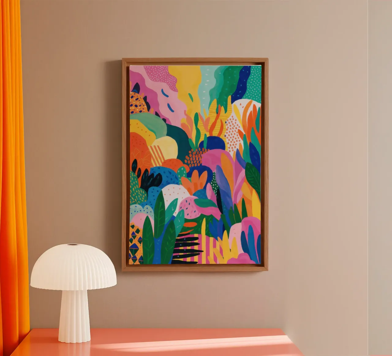 Mystical Garden Figures canvas with Floater frame by Echo Saber
