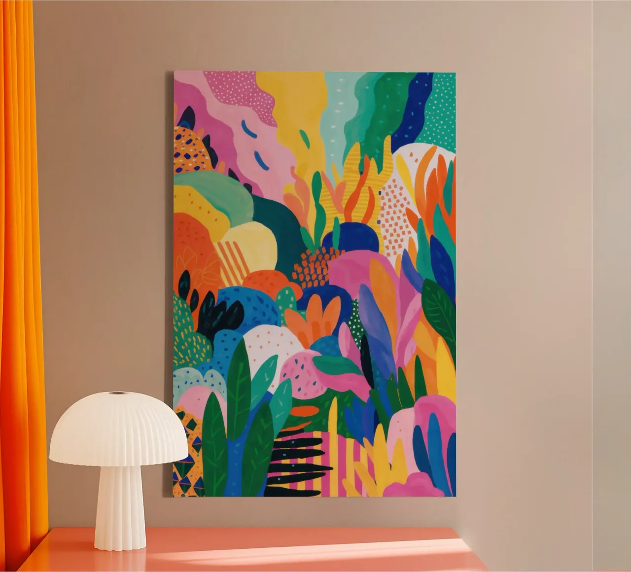 Mystical Garden Figures canvas with Floater frame by Echo Saber