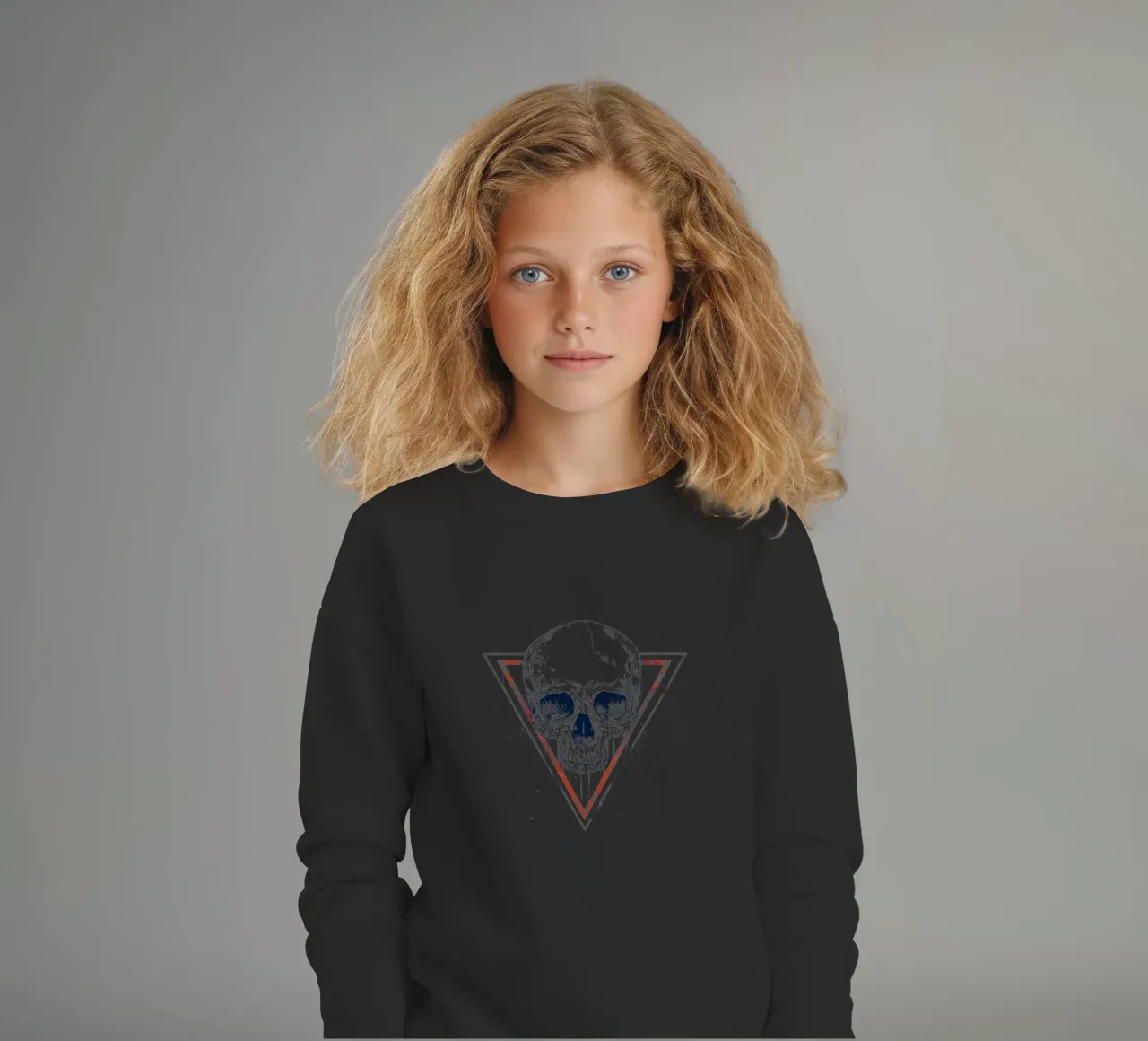 Skull in triangles felpa bambino da Balazs Solti