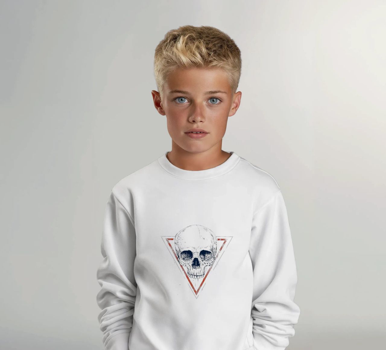 Skull in triangles felpa bambino da Balazs Solti