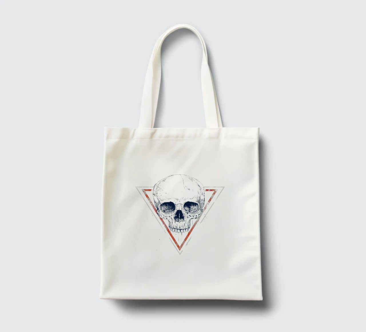 Skull in triangles borsa in juta da Balazs Solti