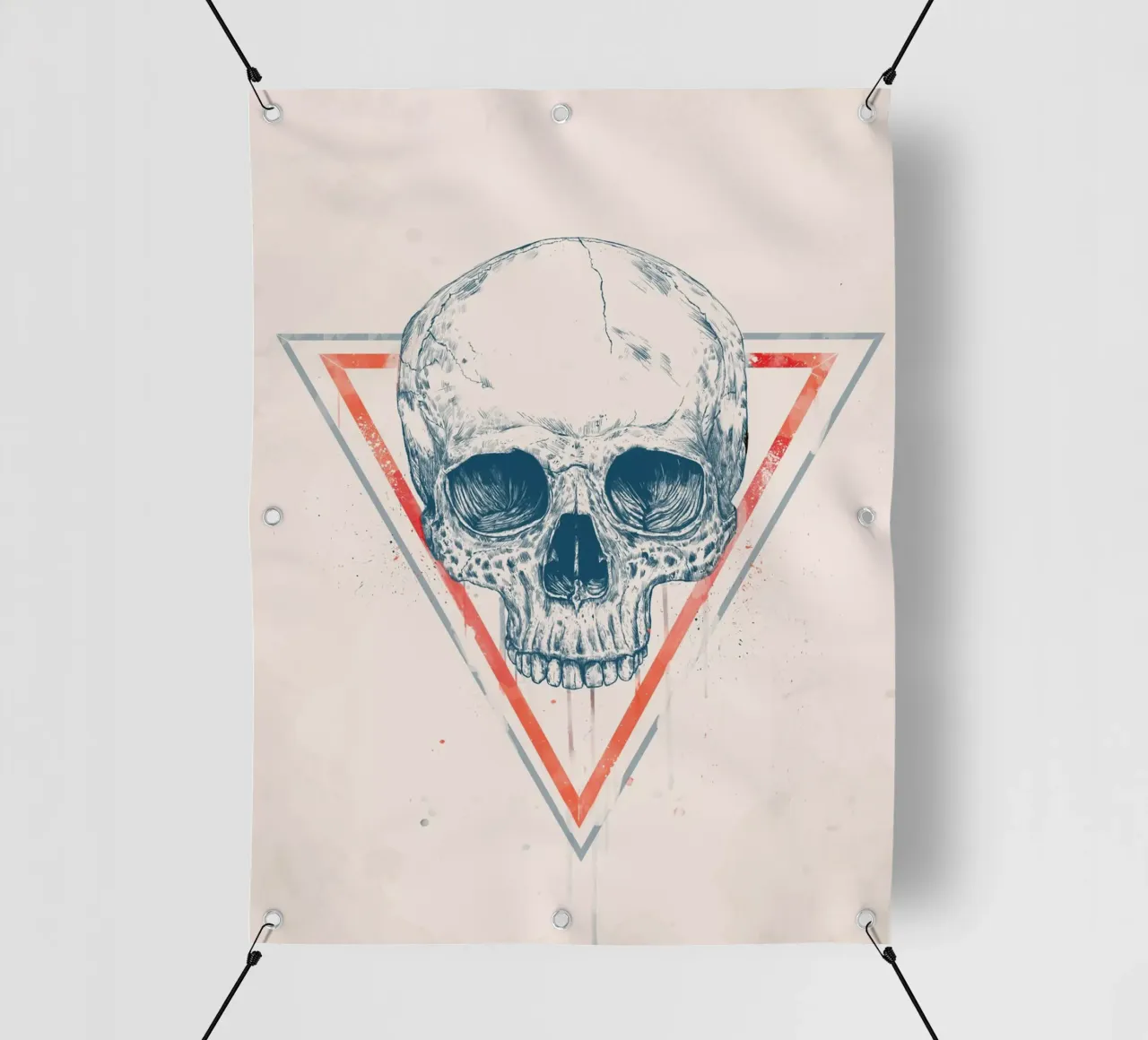 Skull in triangles pvc cover by Balazs Solti