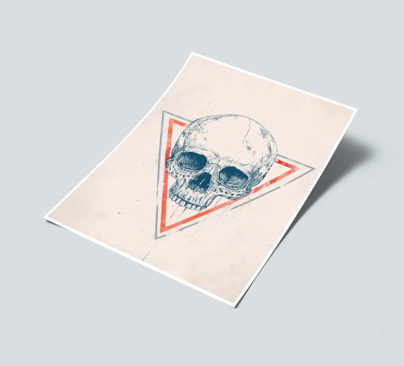 Skull in triangles sticker sheet by Balazs Solti