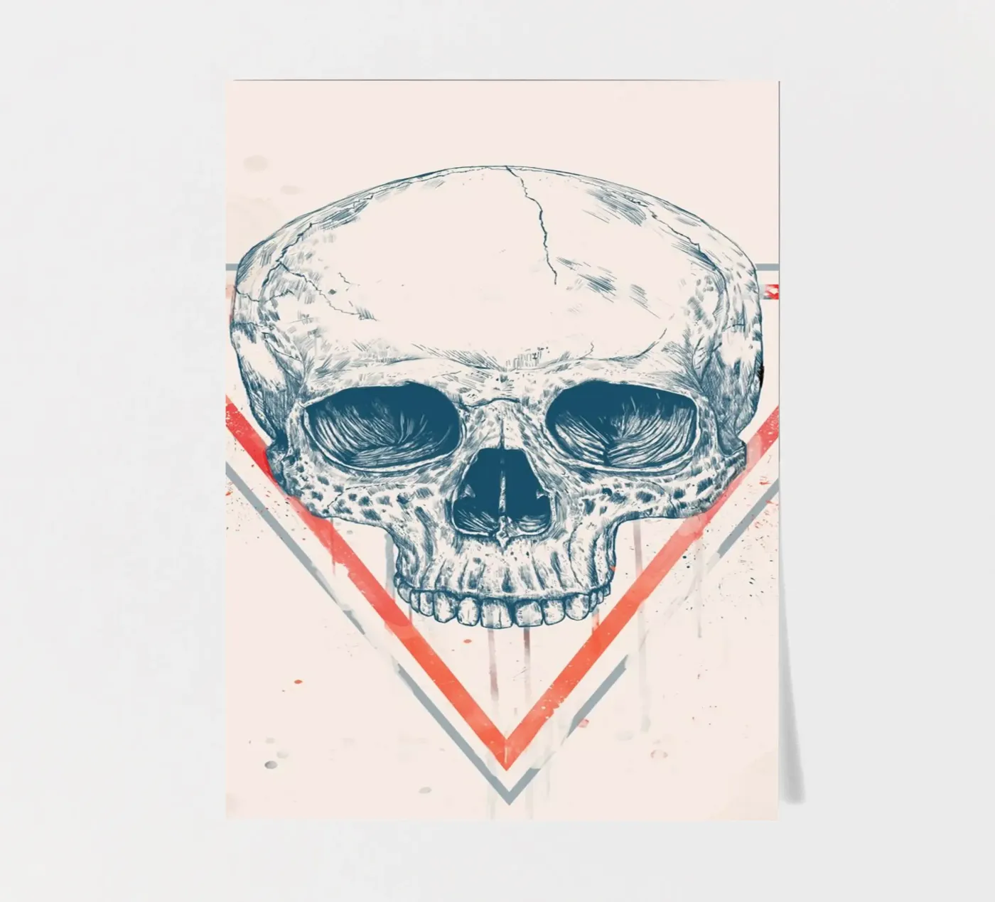 Skull in triangles sticker sheet by Balazs Solti