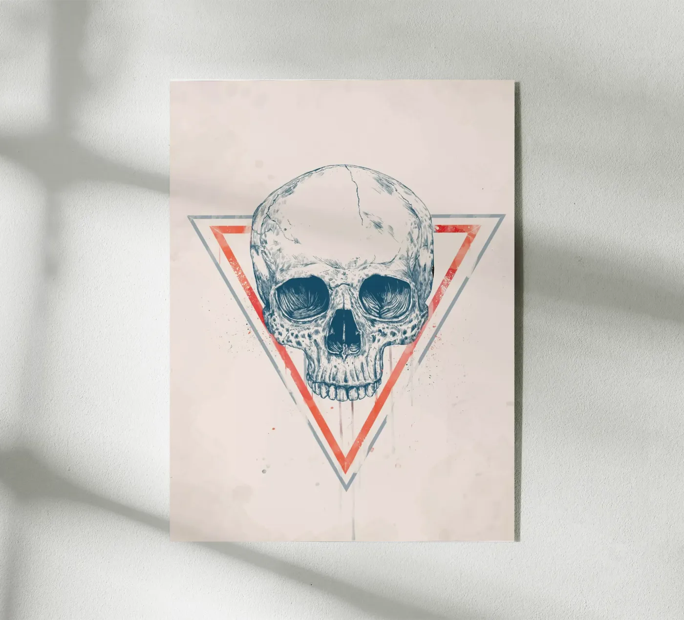 Skull in triangles acryl van Balazs Solti