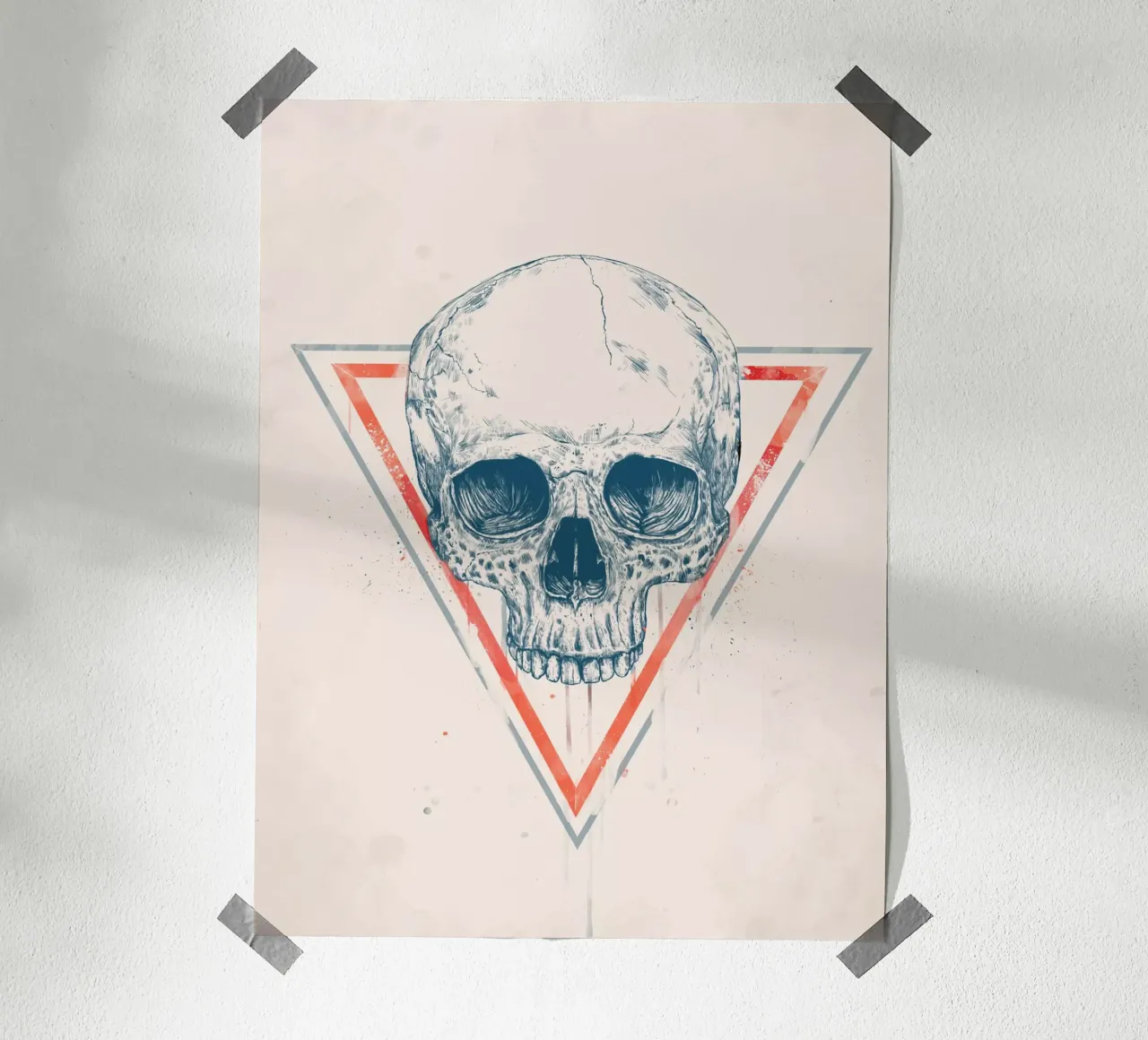 Skull in triangles carta hahnemühle da Balazs Solti